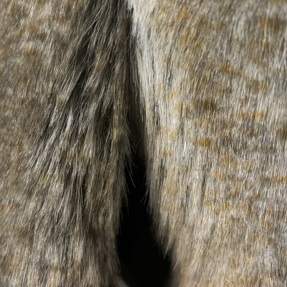 Weatherproof reversible faux fur and brown SZ L high funnel neck puffy gorpcore - Picture 7 of 16